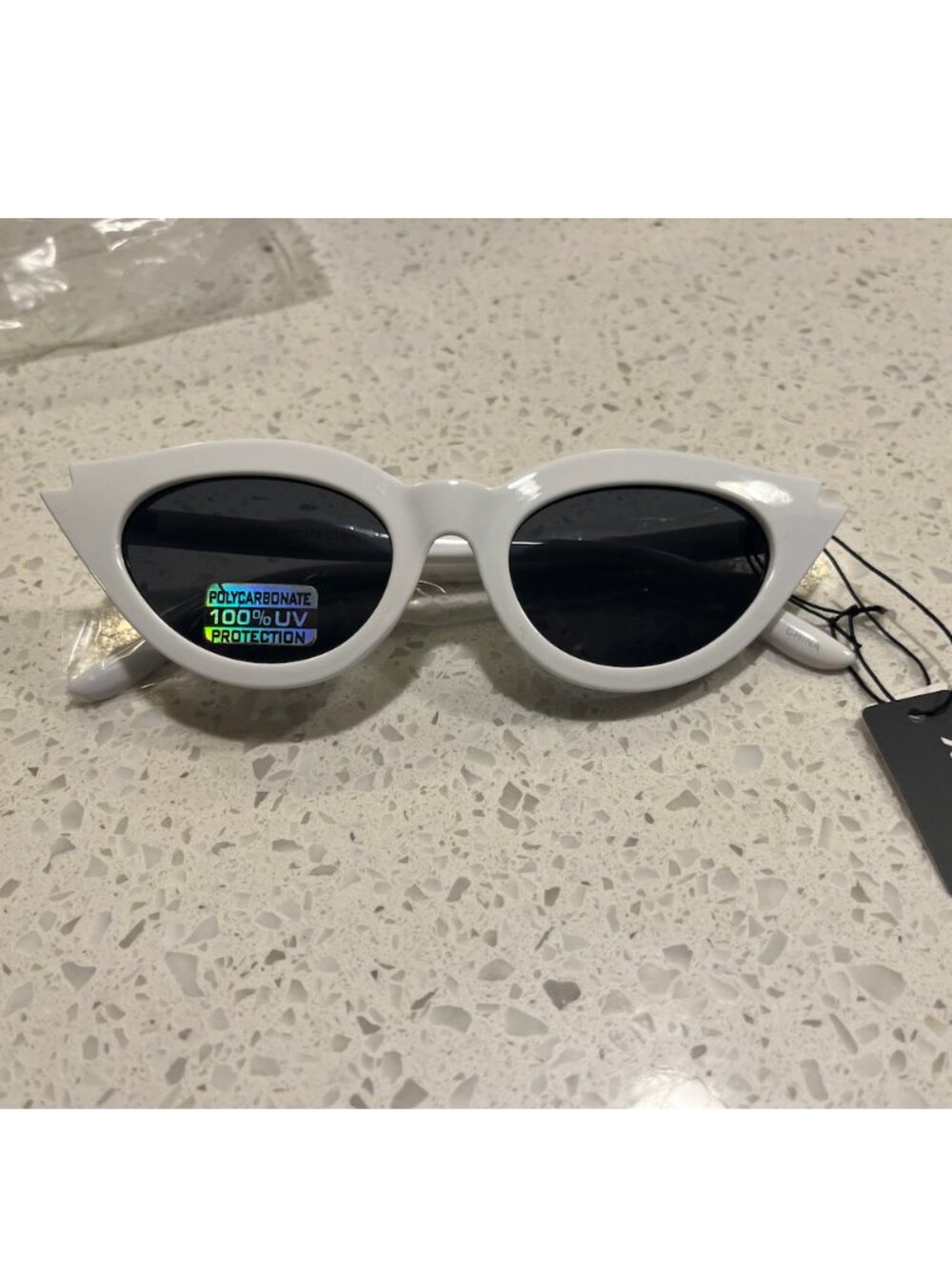 Cat Eye Sunglasses - White